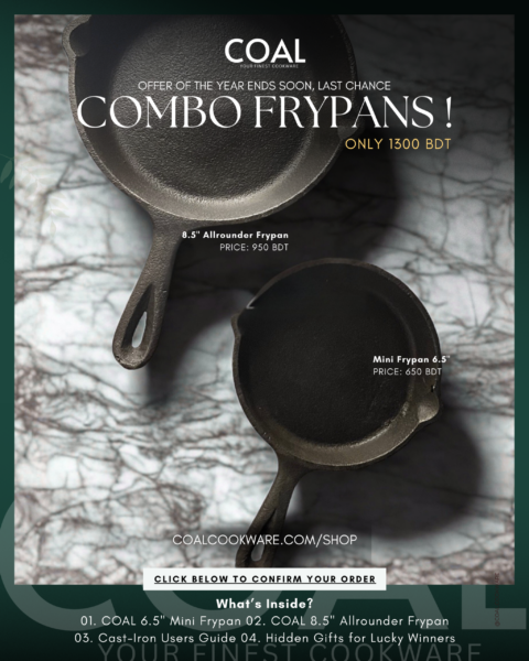 Find #1 Authentic Cast-Iron Skillets, Frypans, Koraai in Dhaka, Bangladesh | Order Online - COAL Cookware 30 COAL CASTIRON In Store Purchase 1 scaled