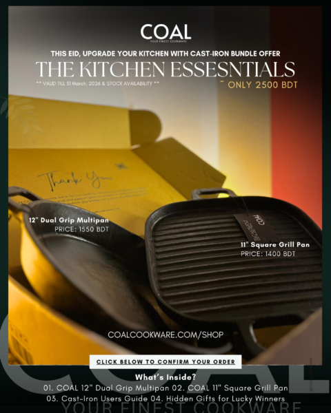 Find #1 Authentic Cast-Iron Skillets, Frypans, Koraai in Dhaka, Bangladesh | Order Online - COAL Cookware 11 COAL_CASTIRON_In-Store Purchase (2)